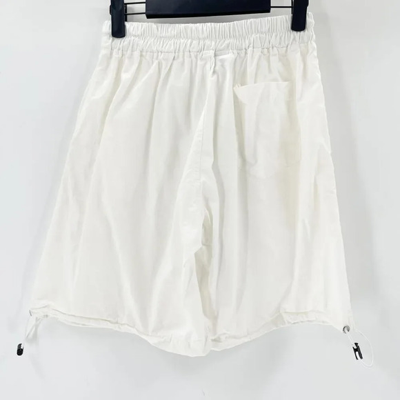 WhyStudio Drawstring Shorts Womens Size M White Relaxed Casual Plain Simple - Picture 2 of 3